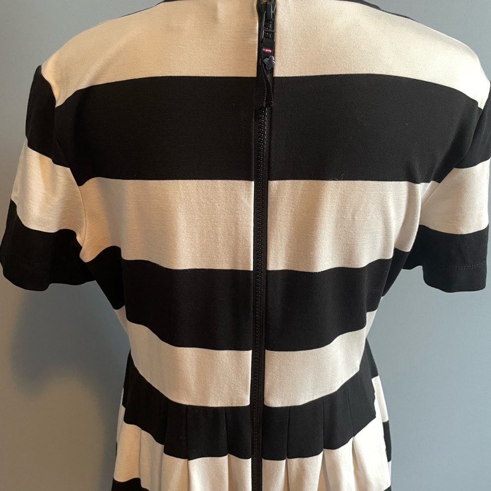 Stripe Vogue Dress in Black & White - Pink Tartan - Picture 4 of 6